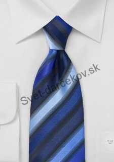 Bilbao modrá kravata s pruhovním 
