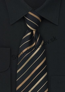 Capri  kravata s medenno čiernými pruhmi