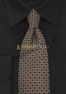 Colombes- hnedá kravata s elegantným vzorom