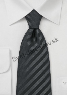 Kravata Granada čierna kravata s pruhovaním