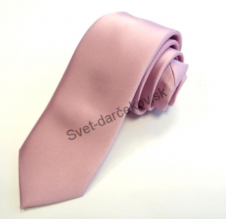 Úzka kravata ružovo fialovej farby 