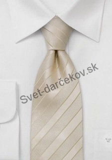 Hochzeit krémová kravata s pásikom 