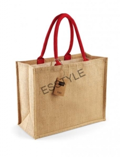 Jutová nákupná taška Esstyle - prírodná / oranžová