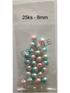 Dúhové preličky tyrkysové - plastové 8mm - 25ks