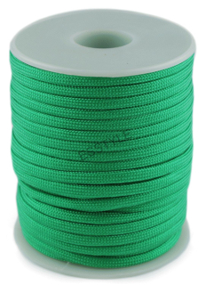 Padáková / odevná šnúra, priemer 4 mm - sýto zelená