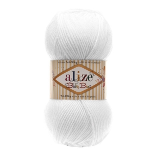 Priadza Alize - Baby best 100g - Anti-pilling - biela č. 55