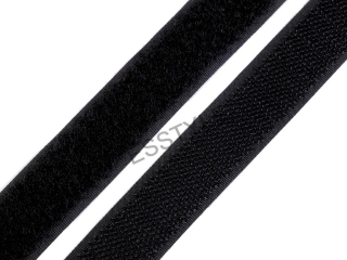 Suchý zips háčik + plyš šírka 20 mm - čierny