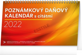 Stolový kalendár Poznámkový daňový s citátmi 2022