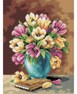 Predloha na vyšívanie 30x40 cm - Tulipány
